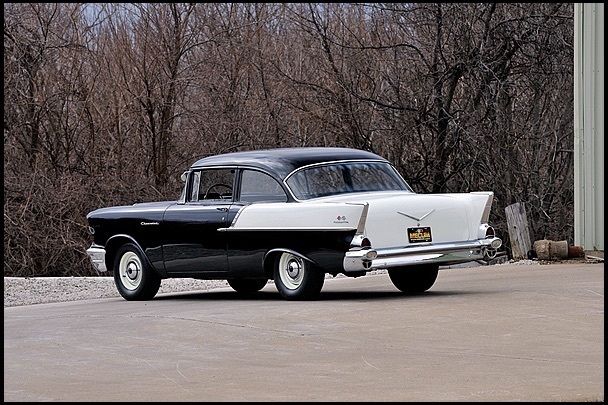 1957 Burgundy Chevrolet Bel Air/150/210 Sedan