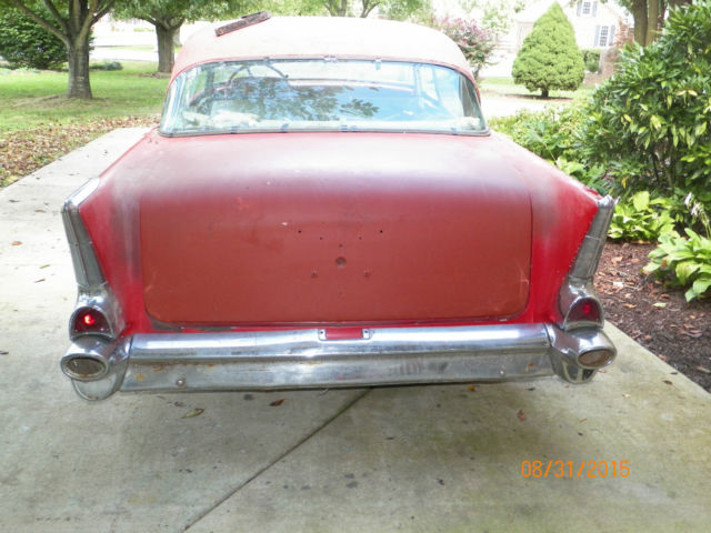 1957 RED Chevrolet Bel Air/150/210 4 DR HARD TOP