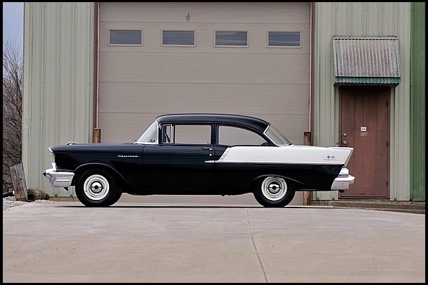 1957 Burgundy Chevrolet Bel Air/150/210 Sedan