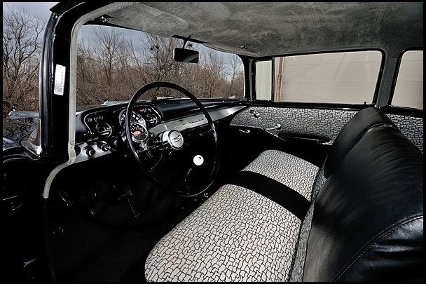 1957 Burgundy Chevrolet Bel Air/150/210 Sedan