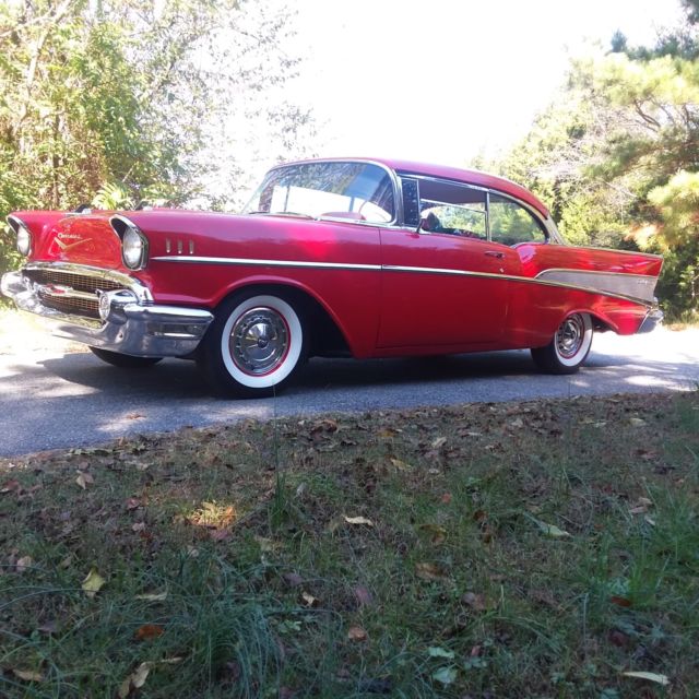1957 Red Chevrolet Bel Air/150/210 2 dr htp