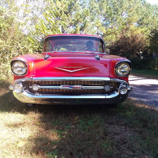 1957 Red Chevrolet Bel Air/150/210 2 dr htp