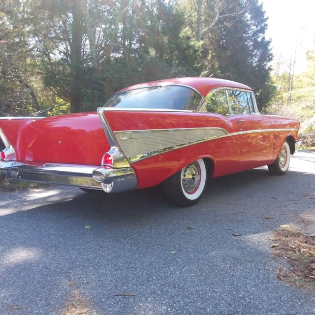 1957 Red Chevrolet Bel Air/150/210 Sedan