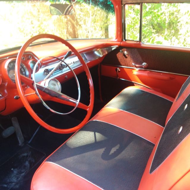 1957 Red Chevrolet Bel Air/150/210 Sedan