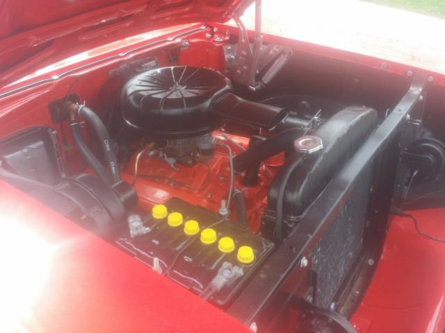 1957 Red Chevrolet Bel Air/150/210 Sedan