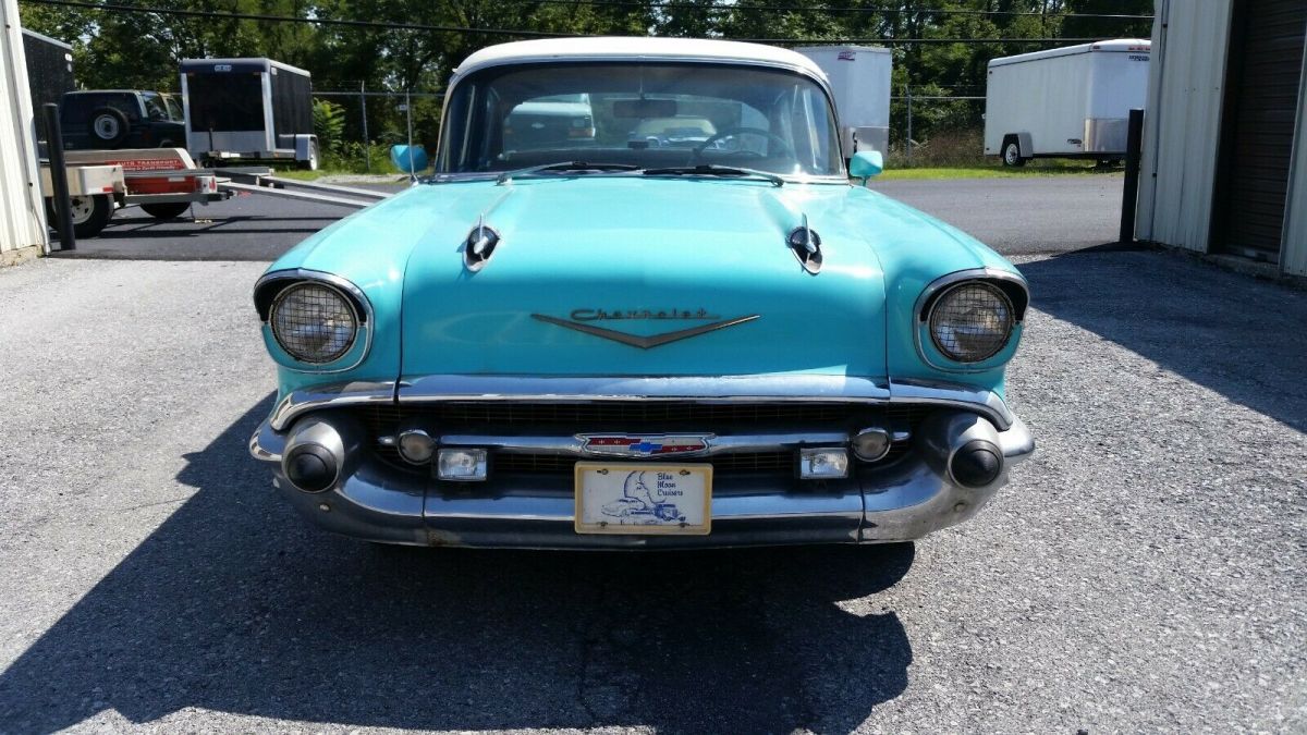 1957 Teal Chevrolet Bel Air/150/210 Sedan