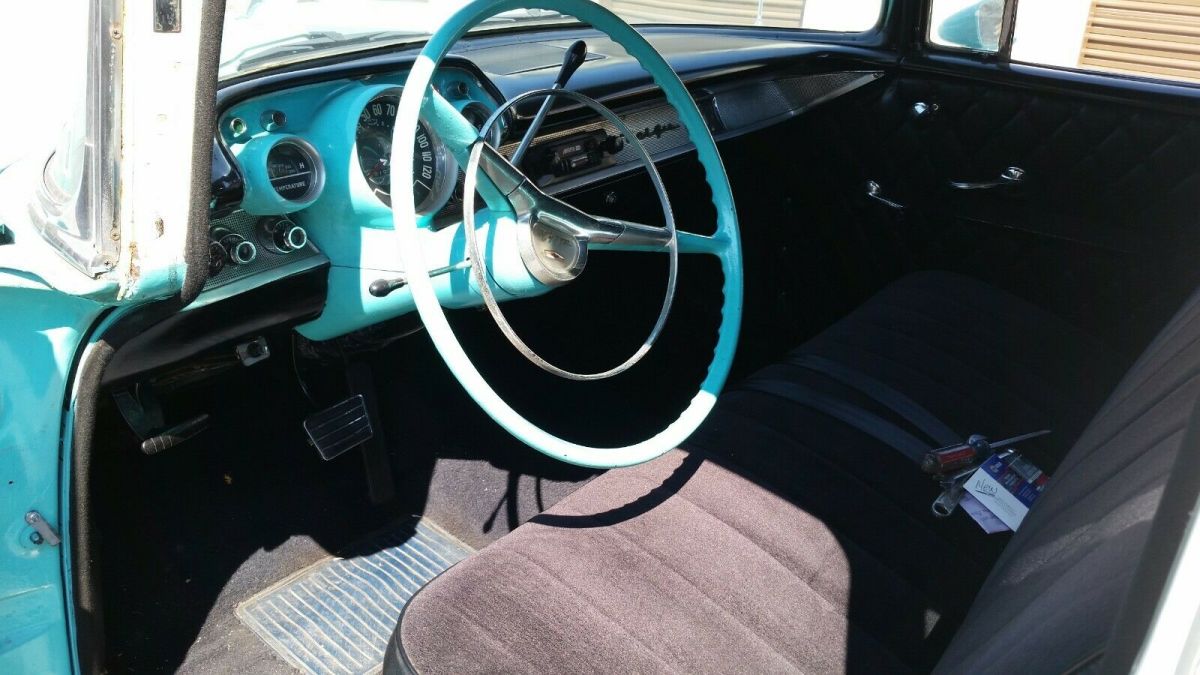 1957 Teal Chevrolet Bel Air/150/210 Sedan