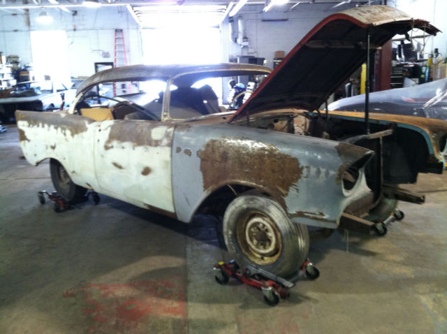 1957 Red Chevrolet Bel Air/150/210 Sedan