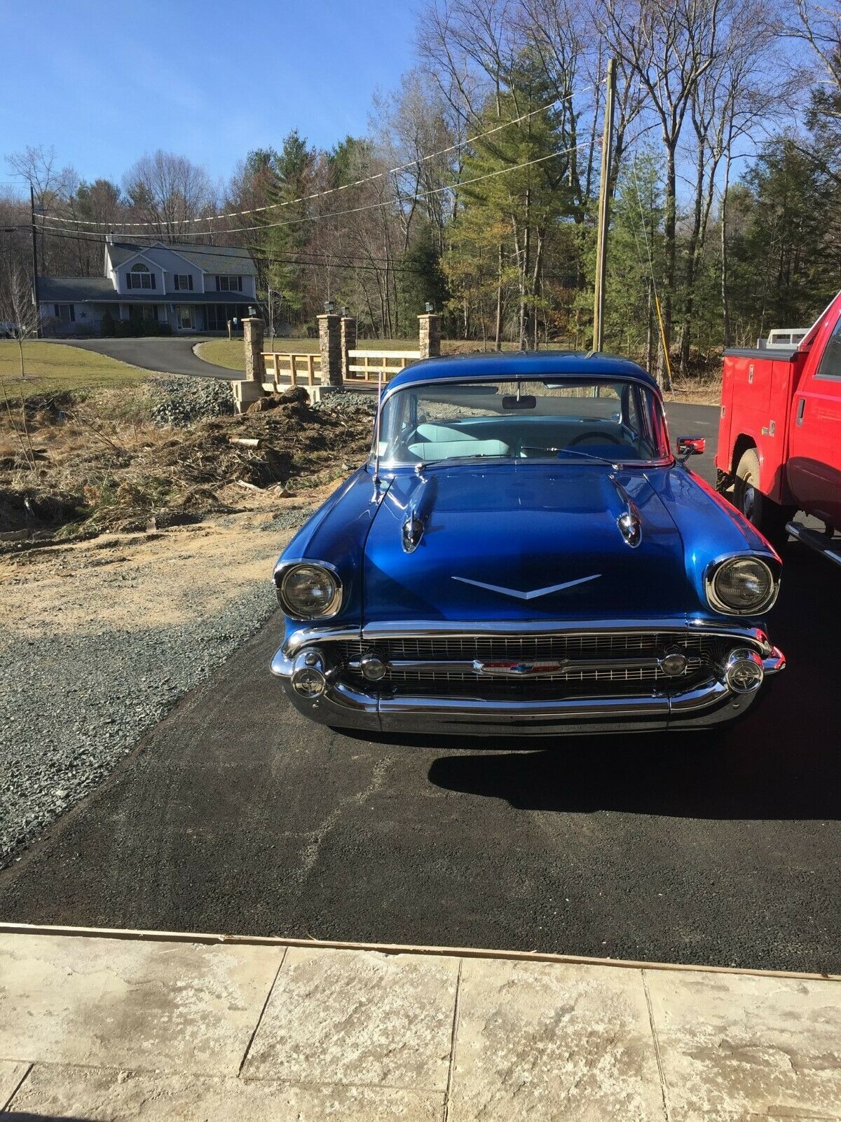 1957 Blue Chevrolet Bel Air/150/210 Sedan