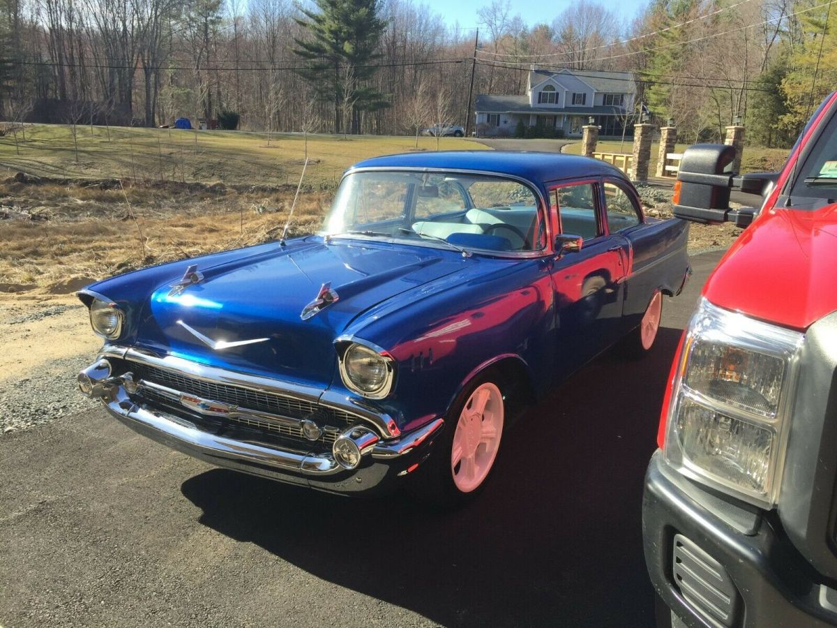1957 Blue Chevrolet Bel Air/150/210 Sedan