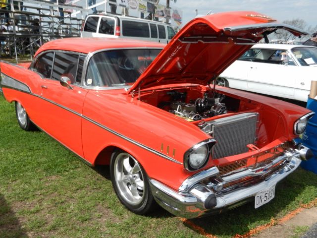 1957 Red Chevrolet Bel Air/150/210 Coupe