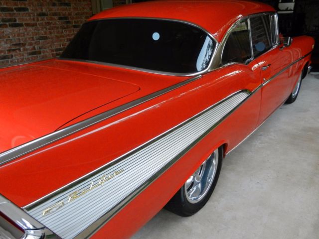 1957 Red Chevrolet Bel Air/150/210 Coupe