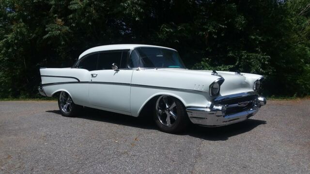 1957 White Chevrolet Bel Air/150/210 Coupe