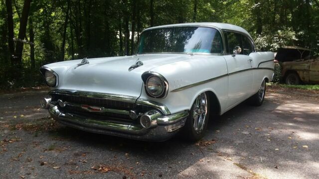 1957 White Chevrolet Bel Air/150/210 Coupe