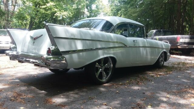1957 White Chevrolet Bel Air/150/210 Coupe
