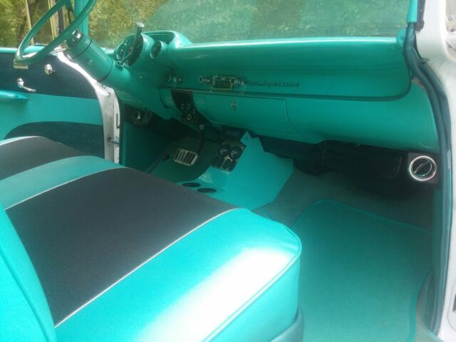 1957 White Chevrolet Bel Air/150/210 Coupe