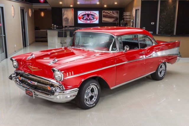 1957 Red Chevrolet Bel Air/150/210 Coupe