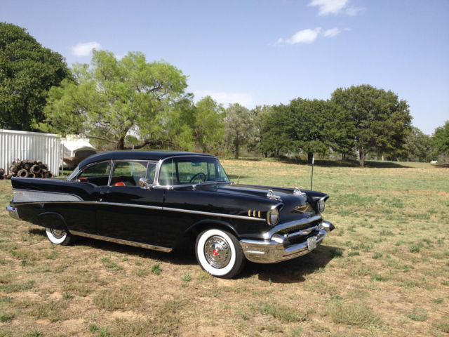 1957 Black Chevrolet Bel Air/150/210 2 door Hardtop
