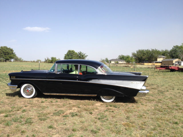 1957 Black Chevrolet Bel Air/150/210 2 door Hardtop