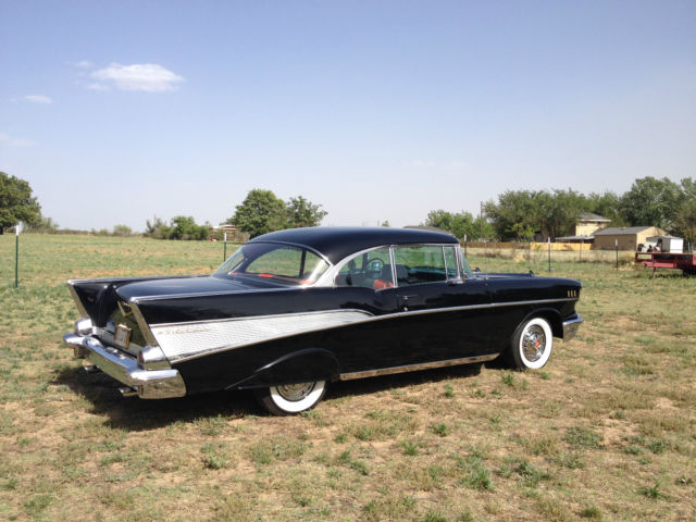 1957 Black Chevrolet Bel Air/150/210 2 door Hardtop