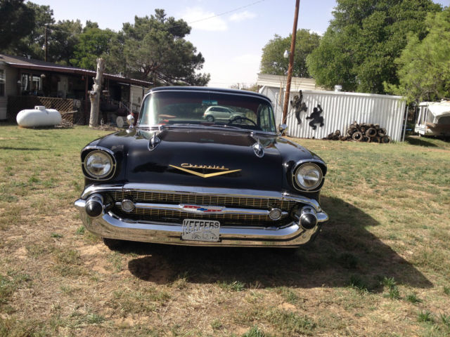 1957 Black Chevrolet Bel Air/150/210 2 door Hardtop