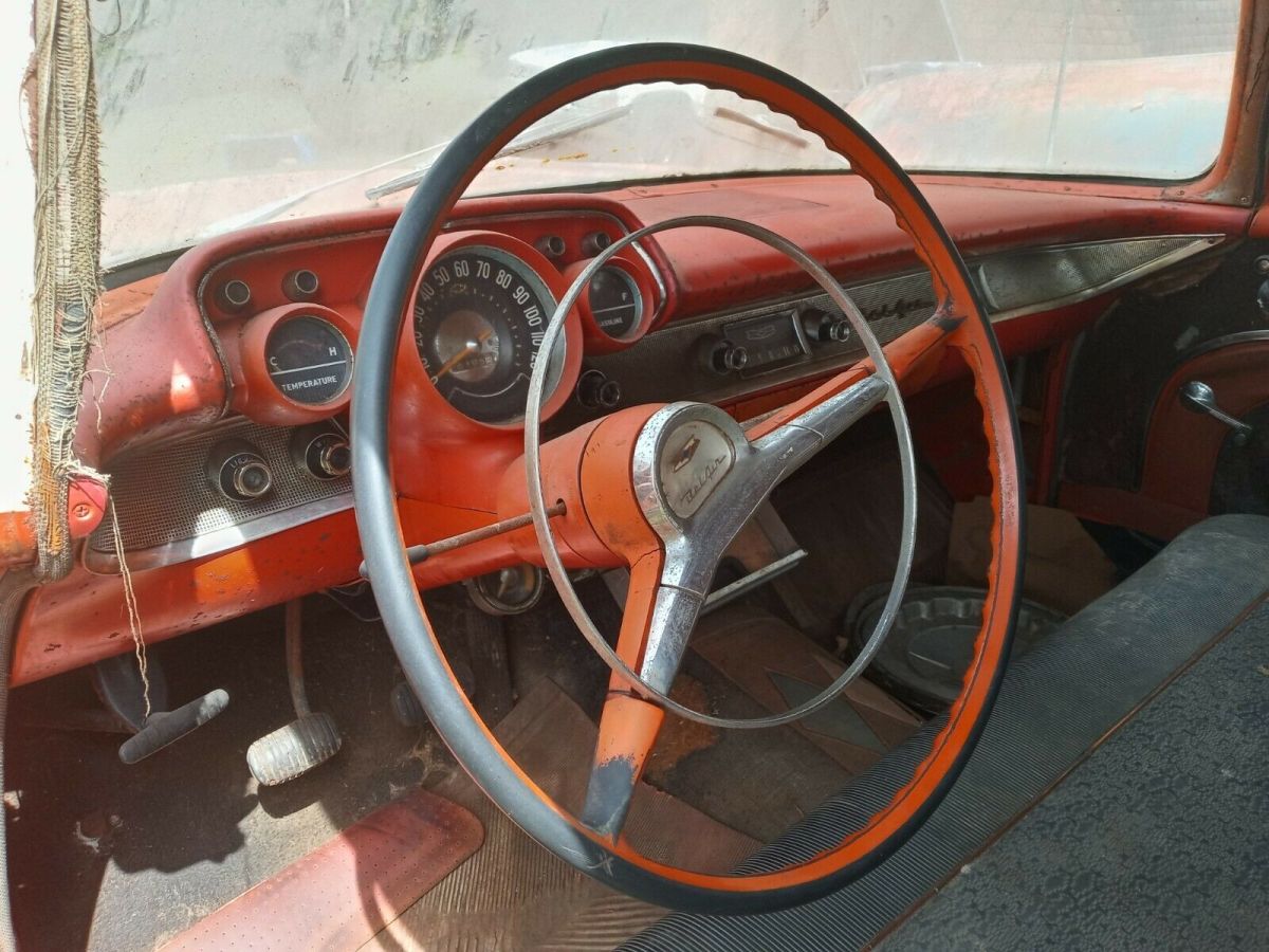 1957 Red Chevrolet Bel Air/150/210 Sedan