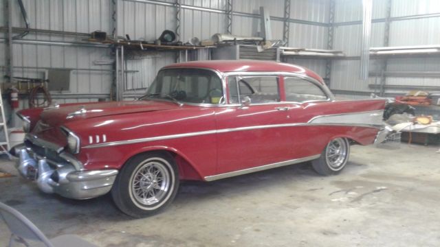 1957 Red / white Chevrolet Bel Air/150/210 Coupe