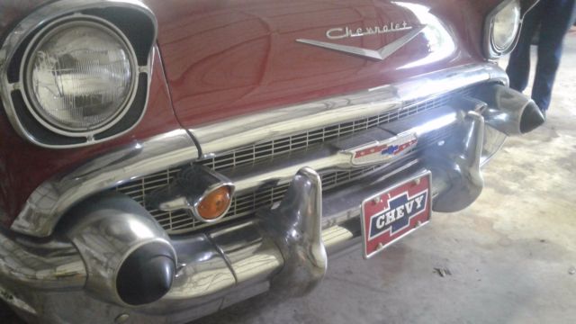 1957 Red / white Chevrolet Bel Air/150/210 Coupe