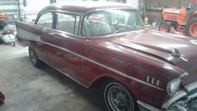 1957 Red / white Chevrolet Bel Air/150/210 Coupe
