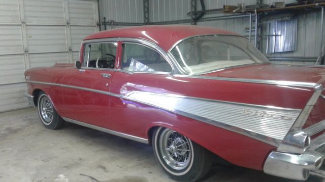 1957 Red / white Chevrolet Bel Air/150/210 Coupe