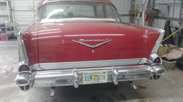 1957 Red / white Chevrolet Bel Air/150/210 Coupe