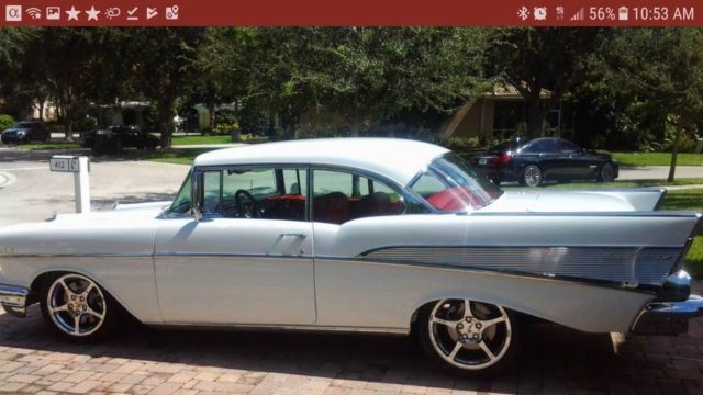 1957 White Chevrolet Bel Air/150/210 Coupe