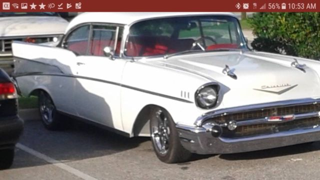 1957 White Chevrolet Bel Air/150/210 Coupe