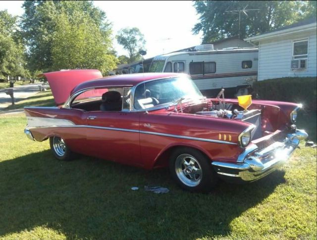 1957 candy apple red Chevrolet Bel Air/150/210 Coupe