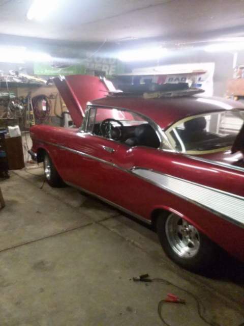 1957 candy apple red Chevrolet Bel Air/150/210 Coupe