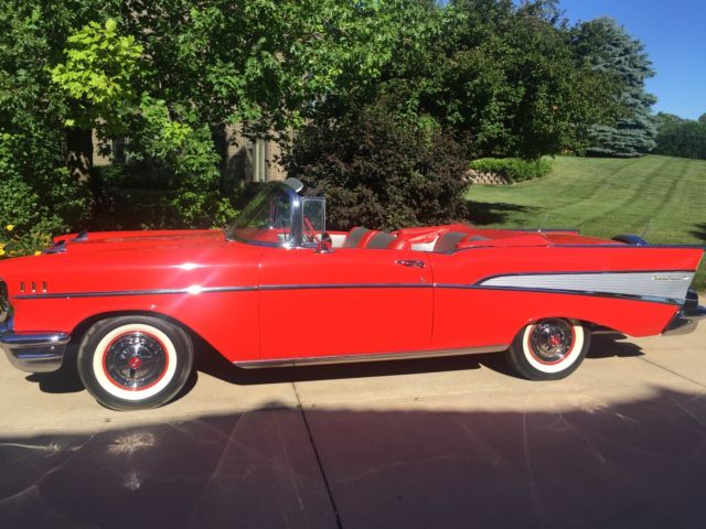 1957 Red Chevrolet Bel Air/150/210 Convertible