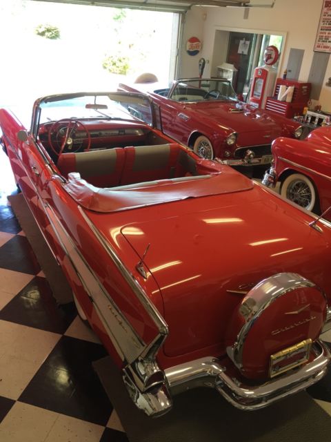1957 Red Chevrolet Bel Air/150/210 Convertible