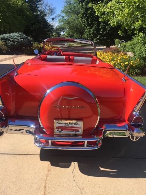 1957 Red Chevrolet Bel Air/150/210 Convertible