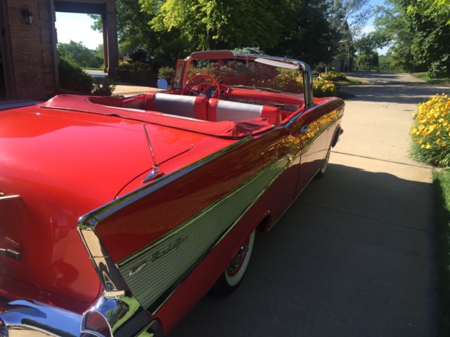 1957 Red Chevrolet Bel Air/150/210 Convertible