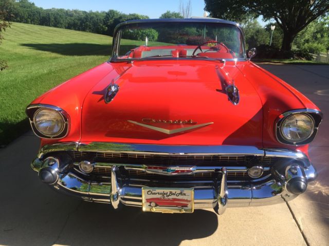 1957 Red Chevrolet Bel Air/150/210 Convertible