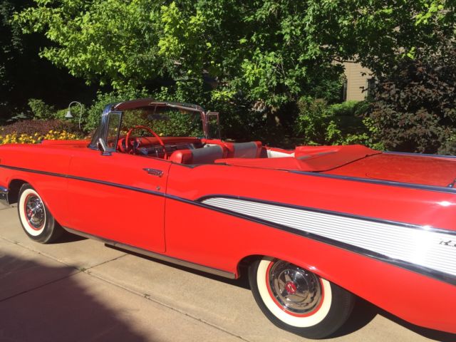 1957 Red Chevrolet Bel Air/150/210 Convertible