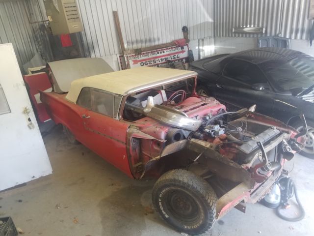 1957 Red Ford Fairlane Convertible