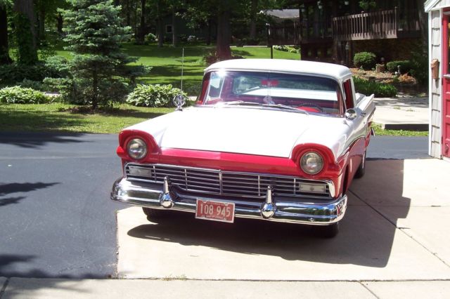 1957 Cream and Blue Ford Ranchero pickup