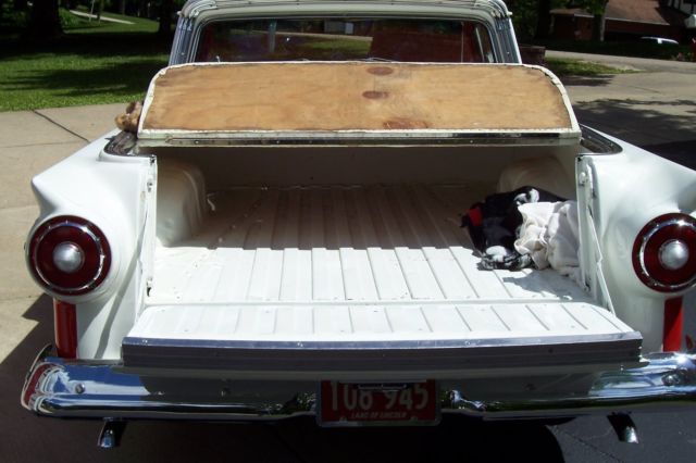 1957 Cream and Blue Ford Ranchero pickup
