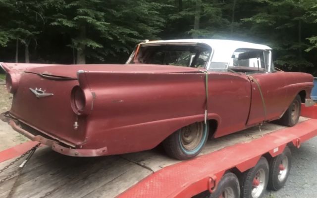1957 Red Ford Fairlane Convertible