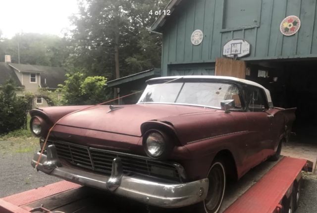 1957 Red Ford Fairlane Convertible
