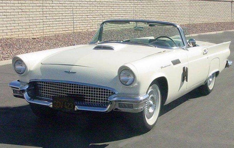 1957 White Ford Thunderbird Convertible