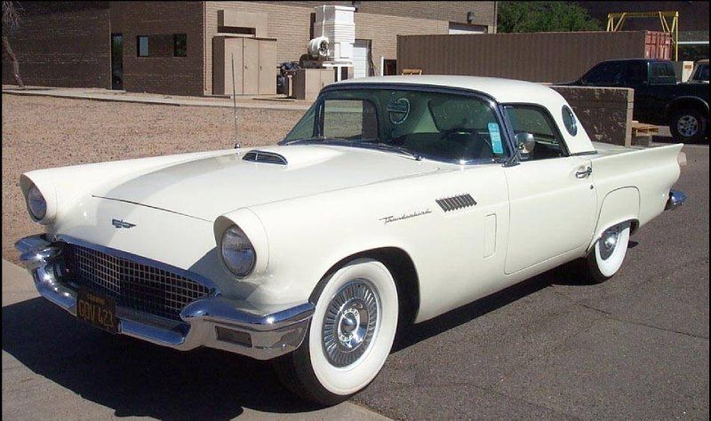 1957 White Ford Thunderbird Convertible