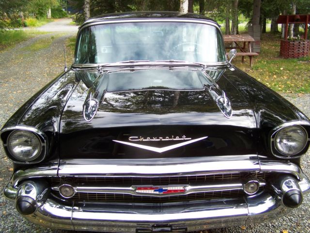 1957 black Chevrolet Nomad
