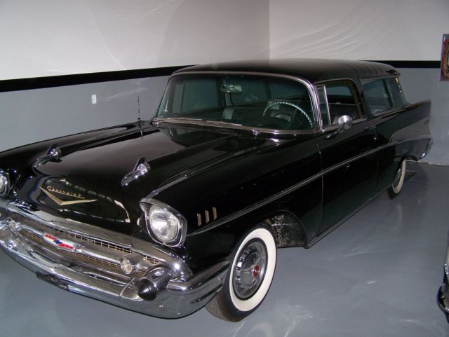 1957 black Chevrolet Nomad